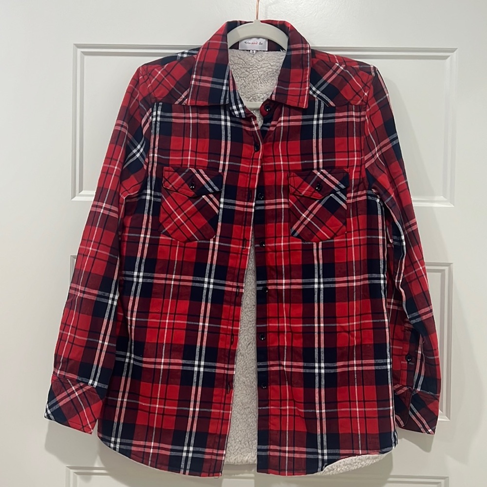 Fleece Lined Plaid Button up